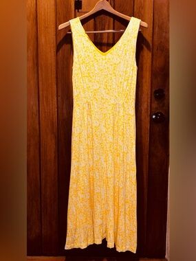 Coldwater Creek Yellow Floral V-Neck Women’s Dress
